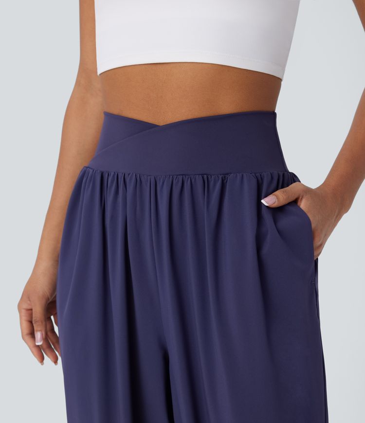 Breezeful™ Crossover High Waisted Side Pockets Quick Dry Yoga Joggers