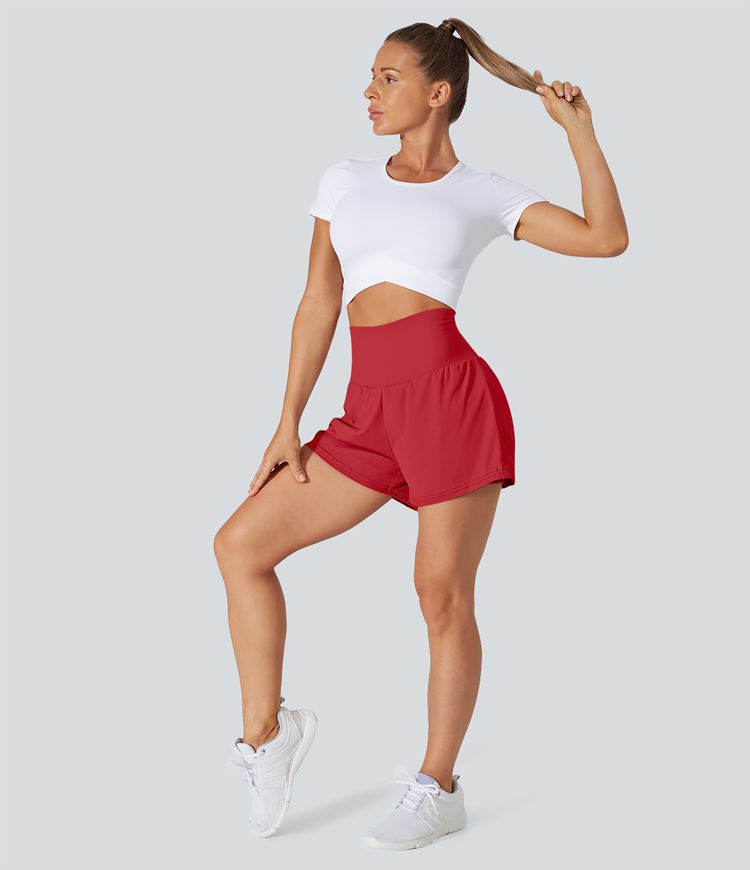 Women's Super High Waisted Back Pocket & Side Hidden Pocket