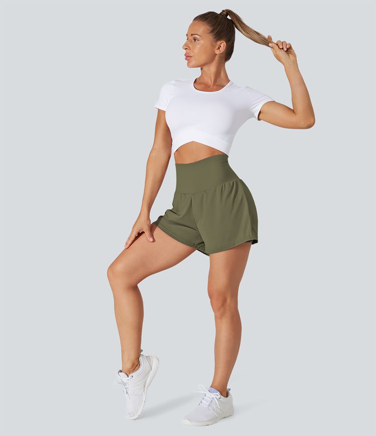 SoftlyZero™ Airy Super High Waisted Cool Touch Yoga Shorts with Pockets