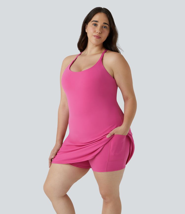 Dagleg SoftlyZero™ Mjúkur Bakhlíðar 2-í-1 Víðir Æfingaklæðnaður Stærri Stærðir Kjóll-Draumur-Auðvelt Mál