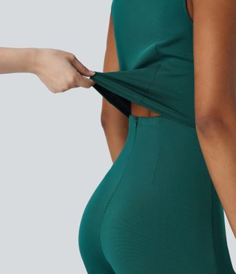 Delovni Kombinezon Brez Rokavov z Pasom in Žepi - Enostavna Izdaja