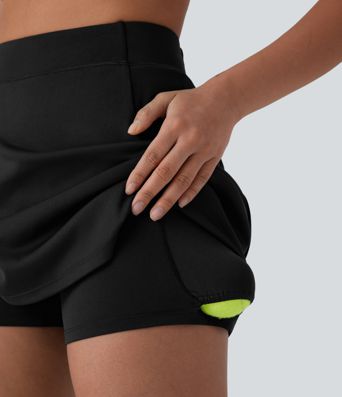 High Waisted 2-in-1 Mini Tennis Skirt with Pockets