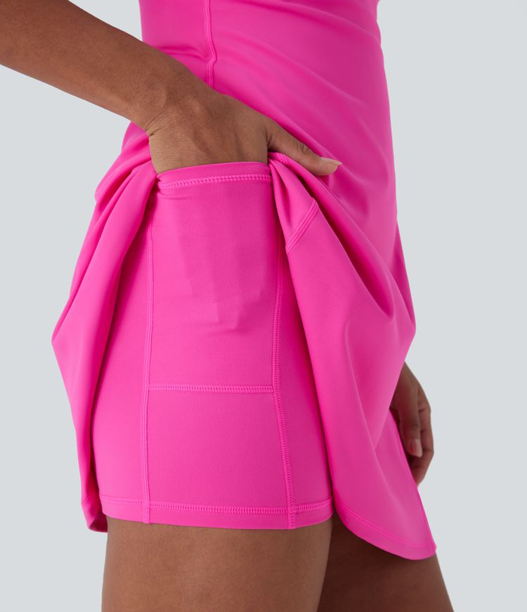 Robe active mini 2-en-1 Softlyzero™ dos nu avec poches latérales pour yoga-Édition Easy Peezy-UPF50+