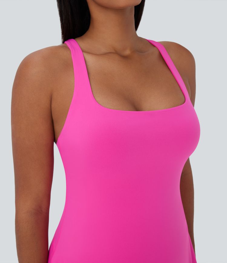 Robe active mini 2-en-1 Softlyzero™ dos nu avec poches latérales pour yoga-Édition Easy Peezy-UPF50+