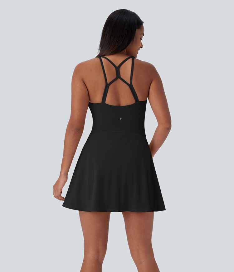 SoftlyZero™ 2-in-1 Mini-Yoga-Aktivkleid mit Tasche – Easy Peezy Edition – UPF50+