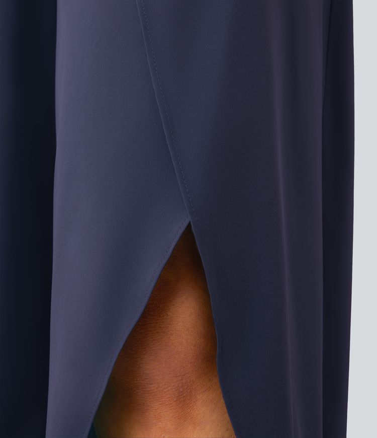 Breezeful™ High Waisted Back Waistband Pocket Palazzo Flowy Wide Leg Quick Dry Casual Pants