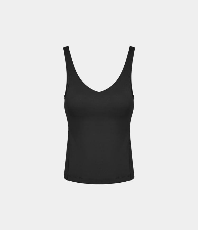 Softlyzero™ Plush Padded V Neck Plain Tank Vest Top Softlyzero™ Plush Padded V Neck Plain Tank Vest Top