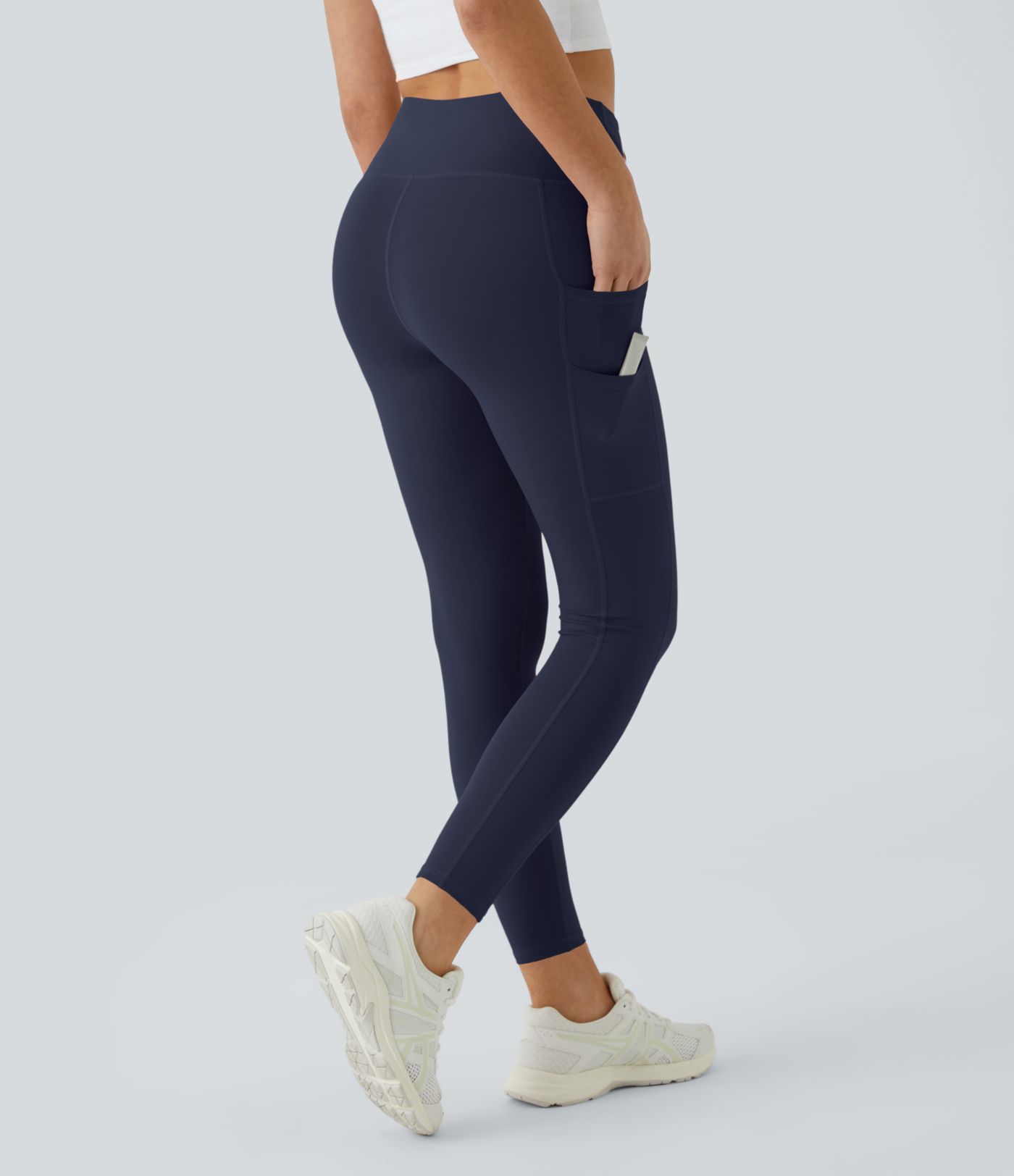 SoftlyZero™ High Waisted Double Pockets Plain Leggings-UPF50+