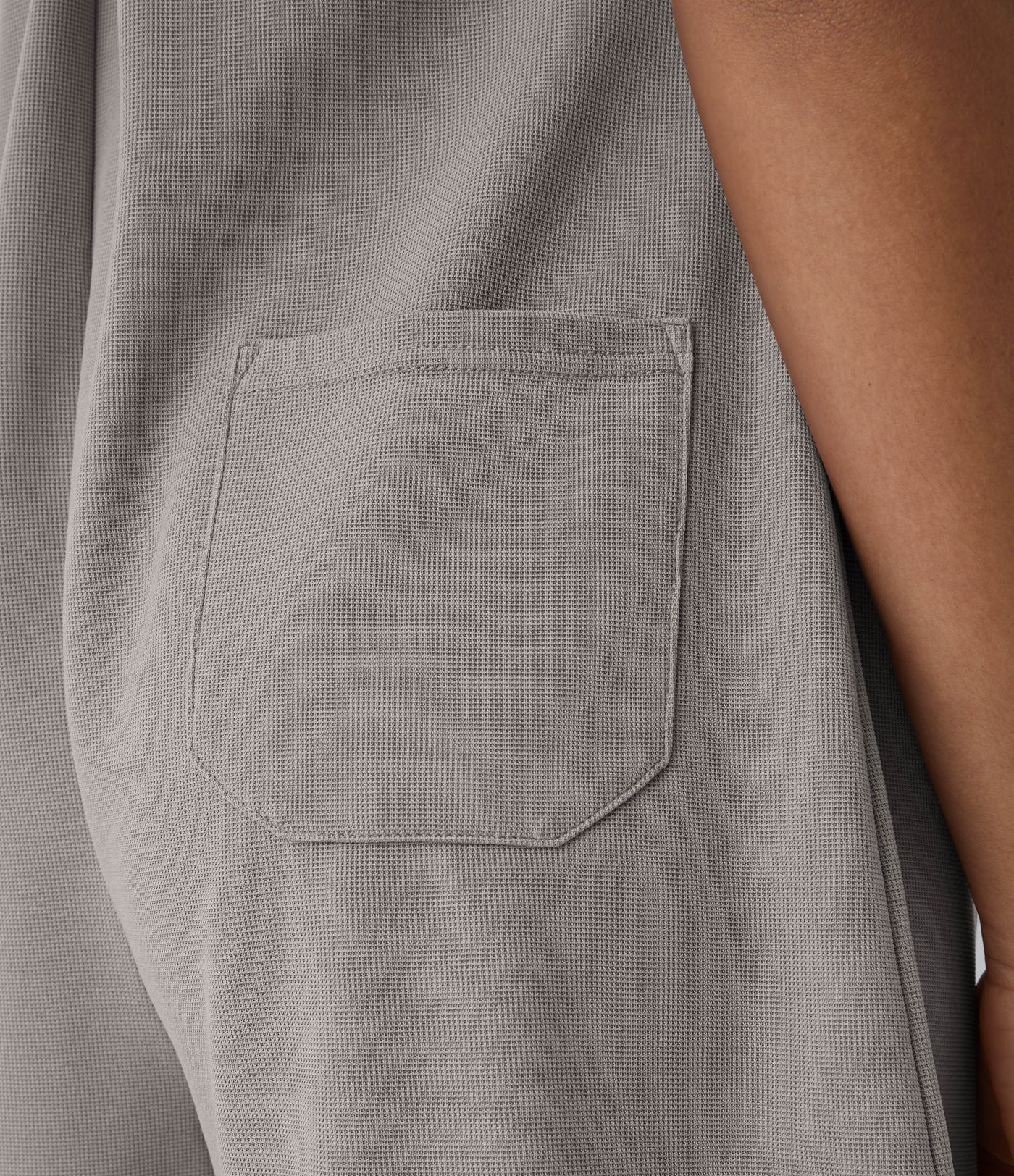 Pockets Waffle Casual Short Overalls