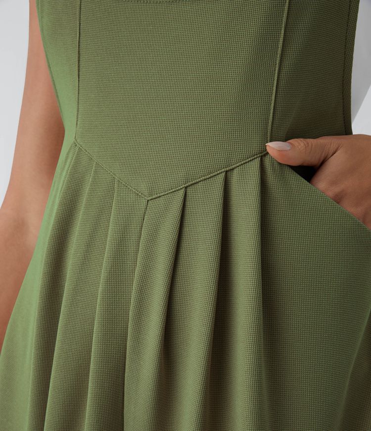 Pockets Waffle Casual Short Overalls