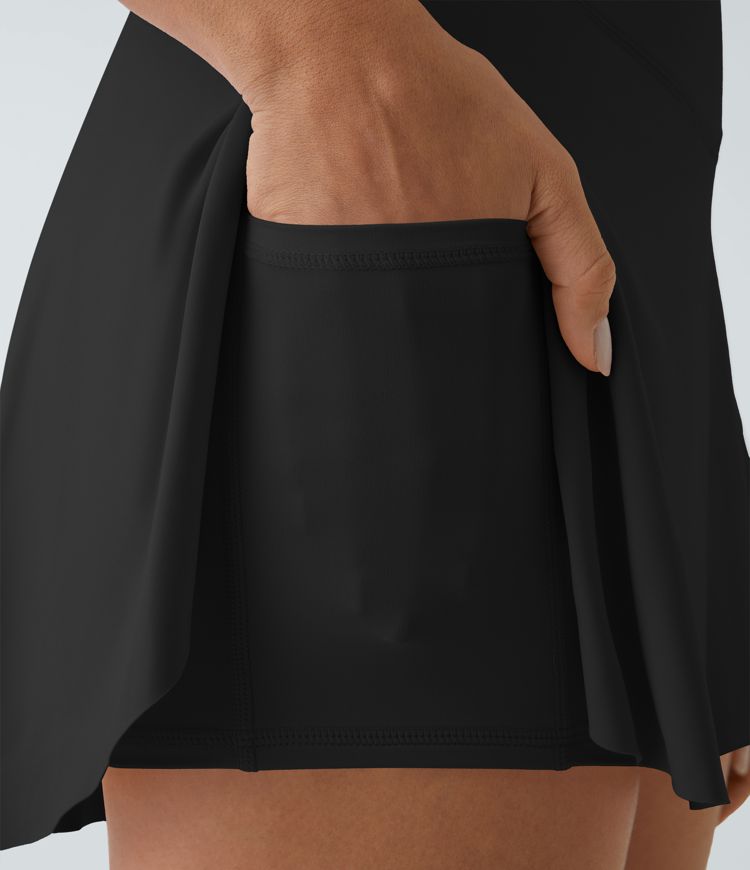 SoftlyZero™ Airy Crossover Pocket 2-in-1 Cool Touch Tennis Skirt-Lucid-Longer Length-UPF50+