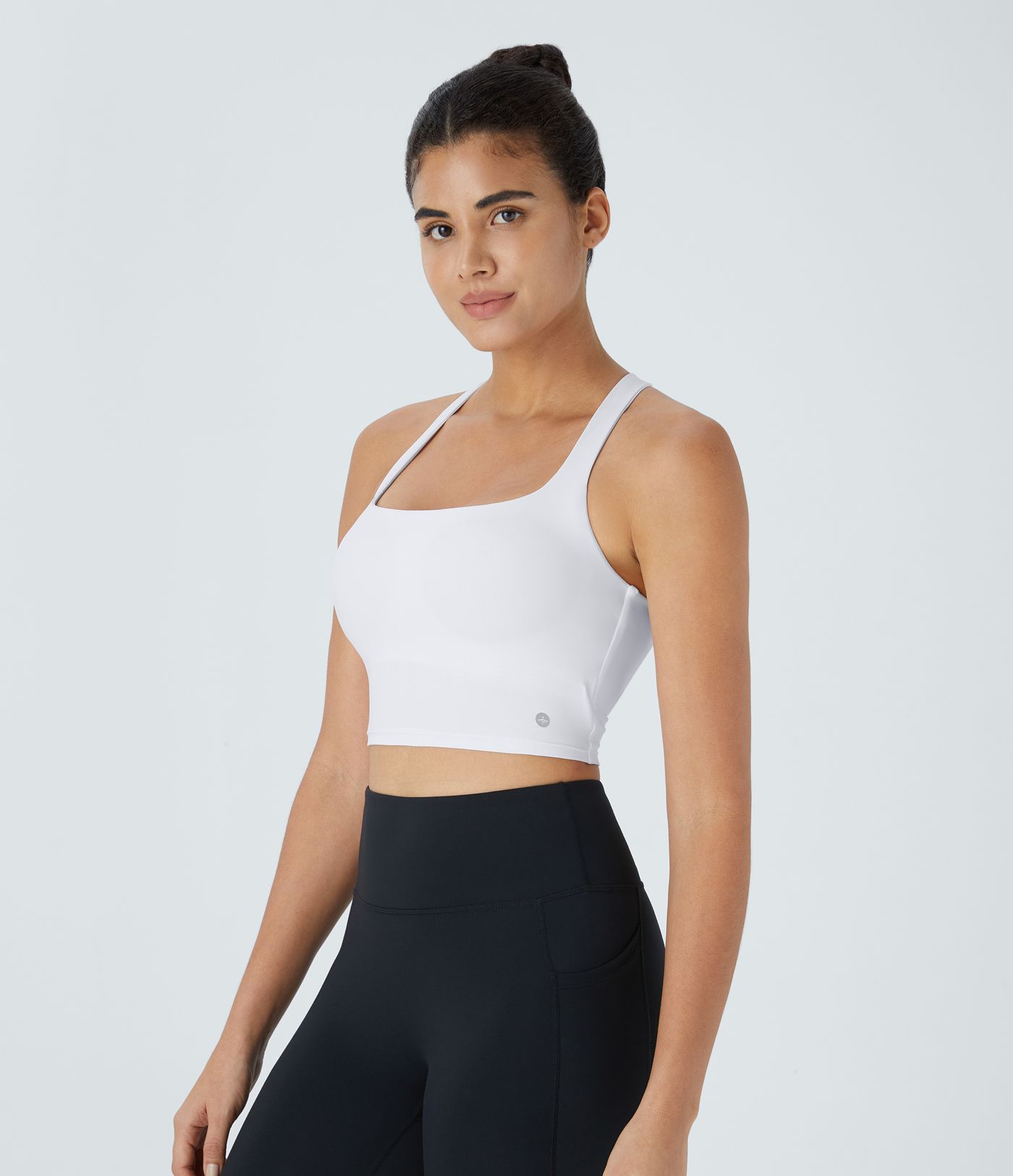 Softlyzero™ Airy Rückenfreies Yoga-Tanktop mit eckigem Ausschnitt und Schnürung-UPF50+