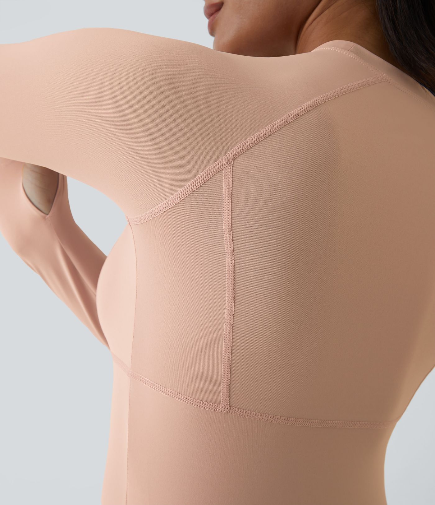 Solid Thumb Hole Women Yoga Sports Top