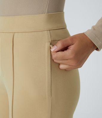 Halara Flex™ Mid High Waisted Tummy Control Side Zip Pocket Slim Work Trousers