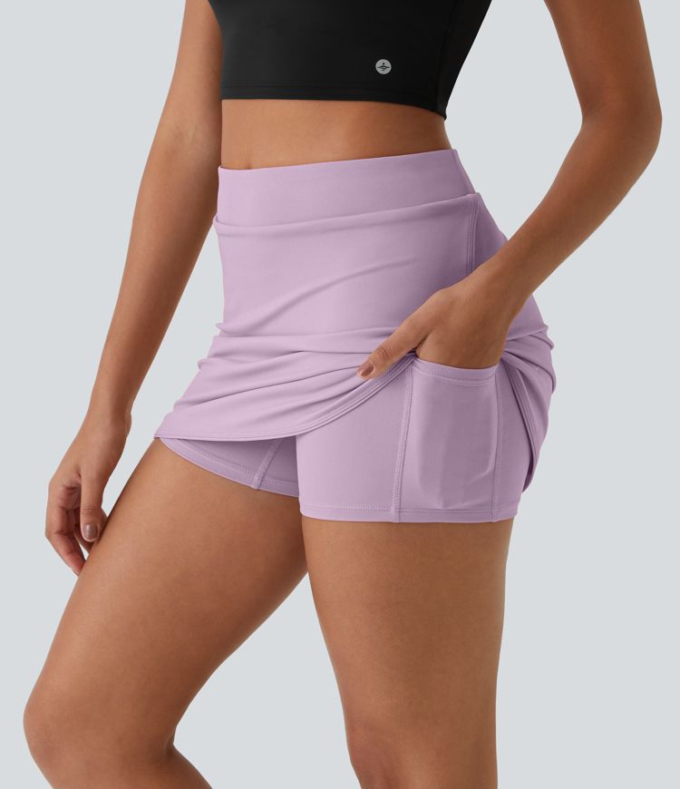 Everyday High Waisted Side Pocket 2-in-1 Micro Mini Golf Skirt-Clarity