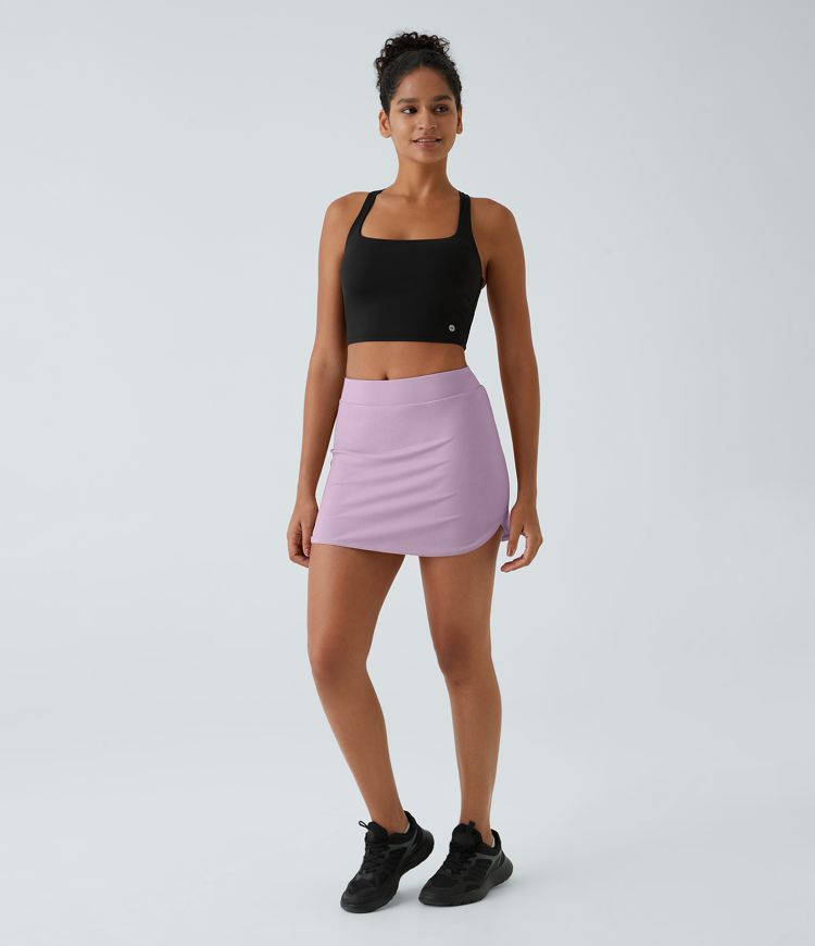 Everyday High Waisted Side Pocket 2-in-1 Micro Mini Golf Skirt-Clarity