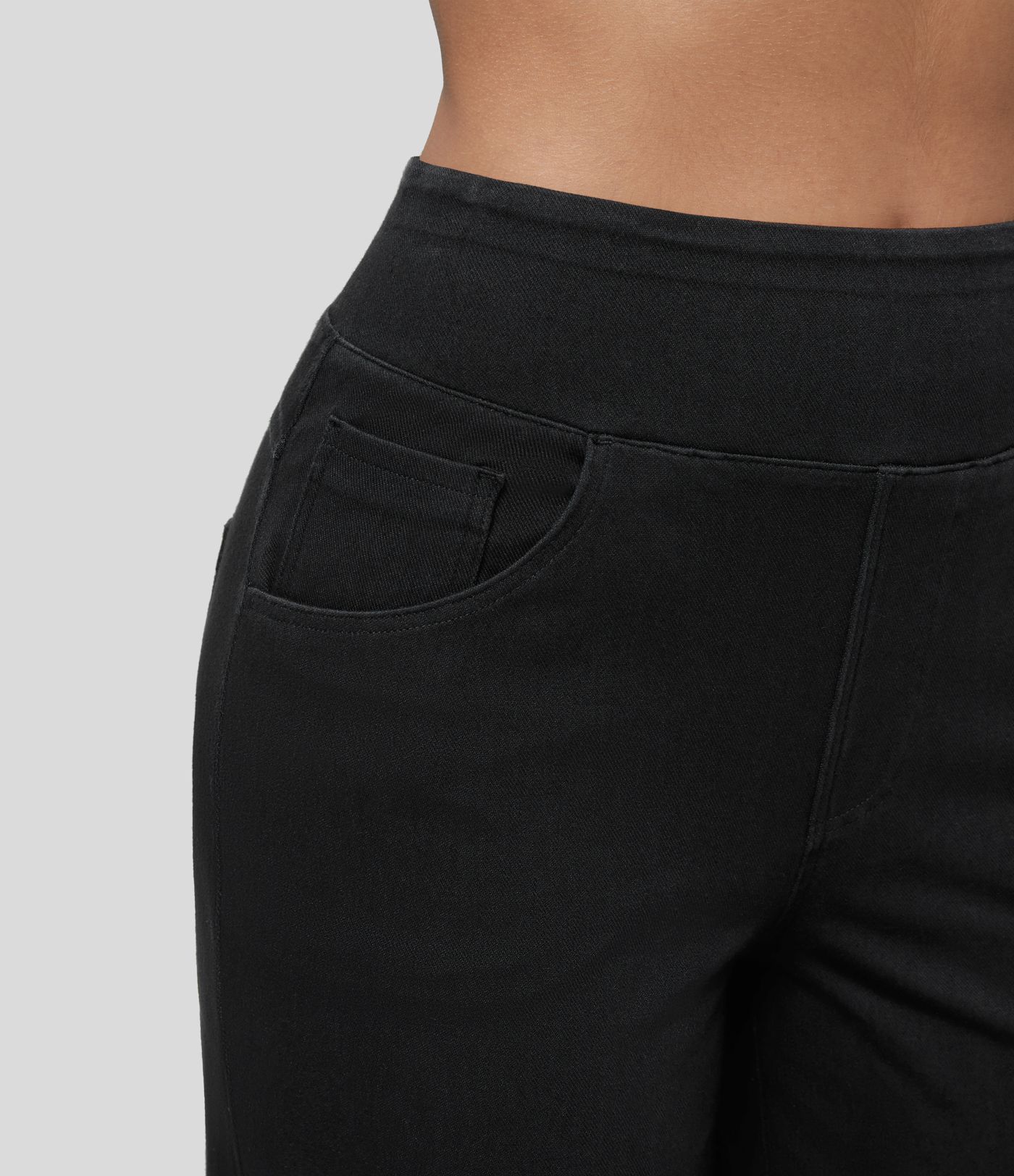 Halara Flex™ vaqueros de trabajo de punto, de tiro alto, con múltiples bolsillos, de pierna ancha, holgados y elásticos