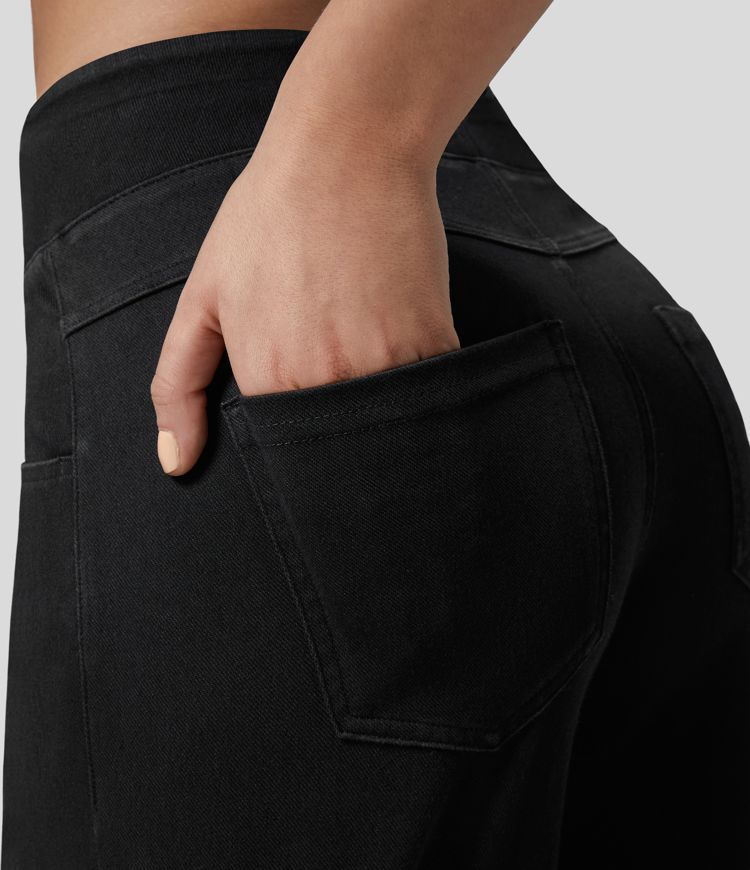 Halara Flex™ High Waisted Pockets Wide Leg Loose Work Jeans