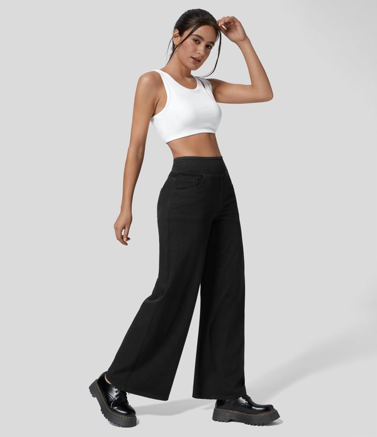 Halara Flex™ High Waisted Pockets Wide Leg Loose Work Jeans
