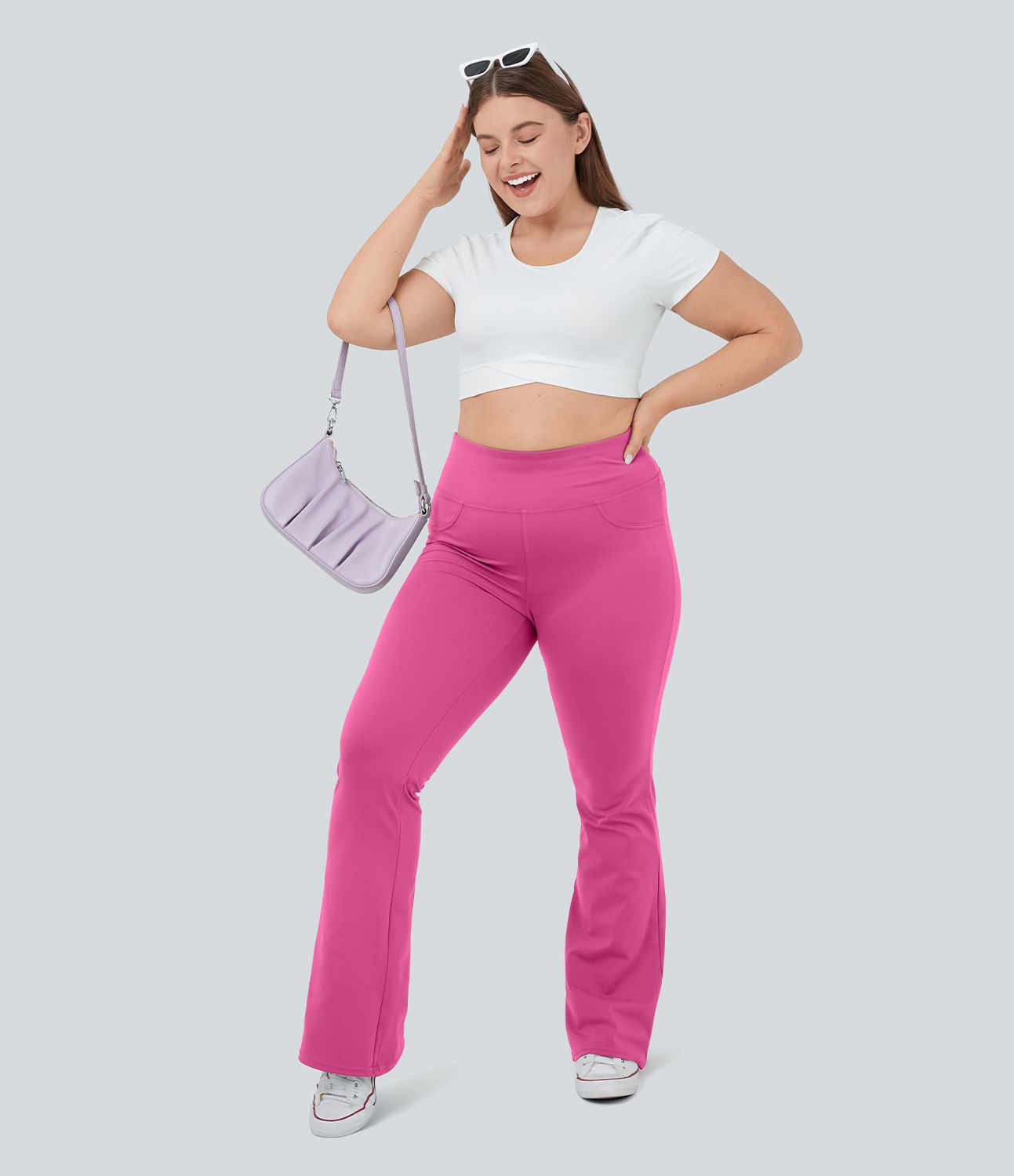 DayStretch High Waisted Pocket Flare Yoga Plus Size Leggings