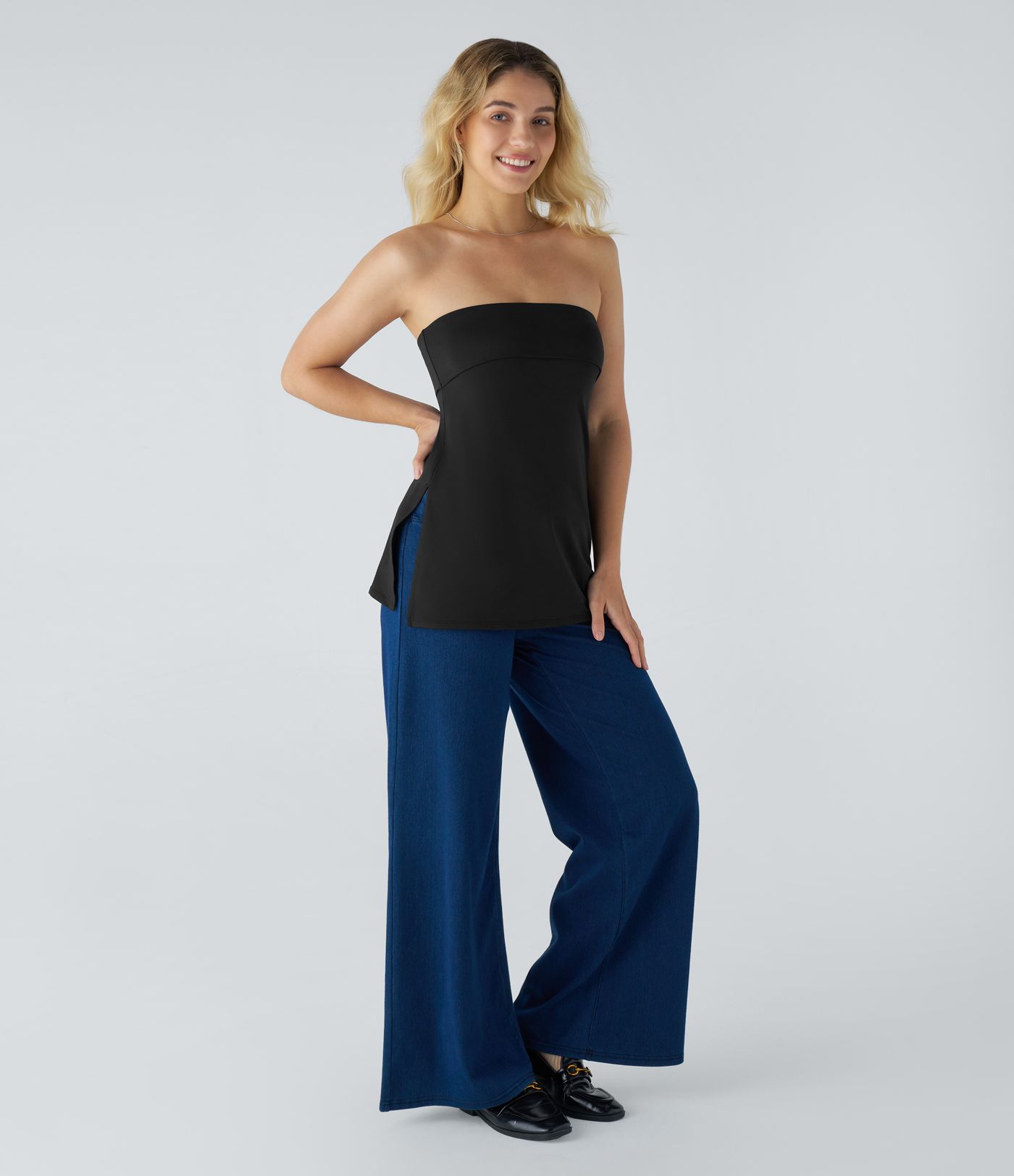 Lässiges, rückenfreies Tube-Top mit Schlitz