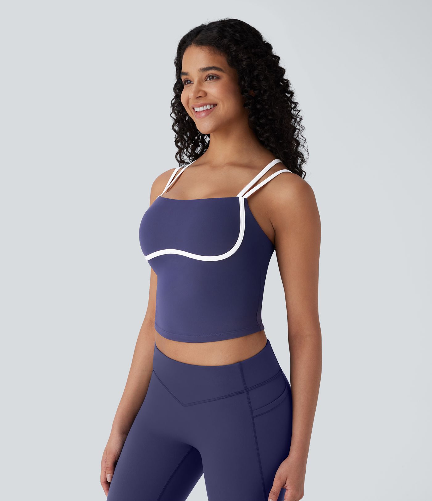 Top Softlyzero™ QuickDry yoga ajustado secado rápido sin espalda bloque color