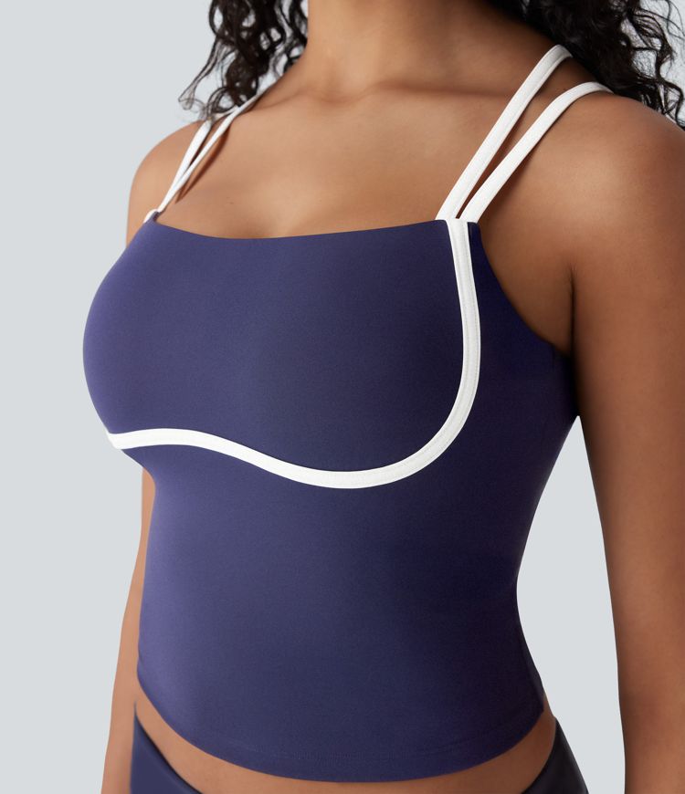 Top Softlyzero™ QuickDry yoga ajustado secado rápido sin espalda bloque color