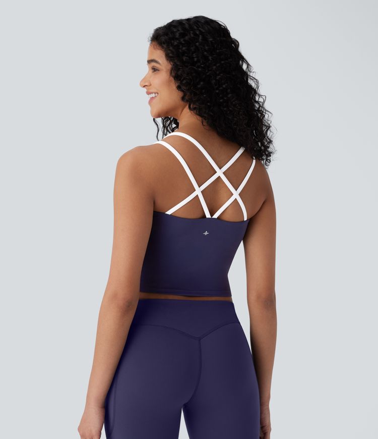 Top Softlyzero™ QuickDry yoga ajustado secado rápido sin espalda bloque color