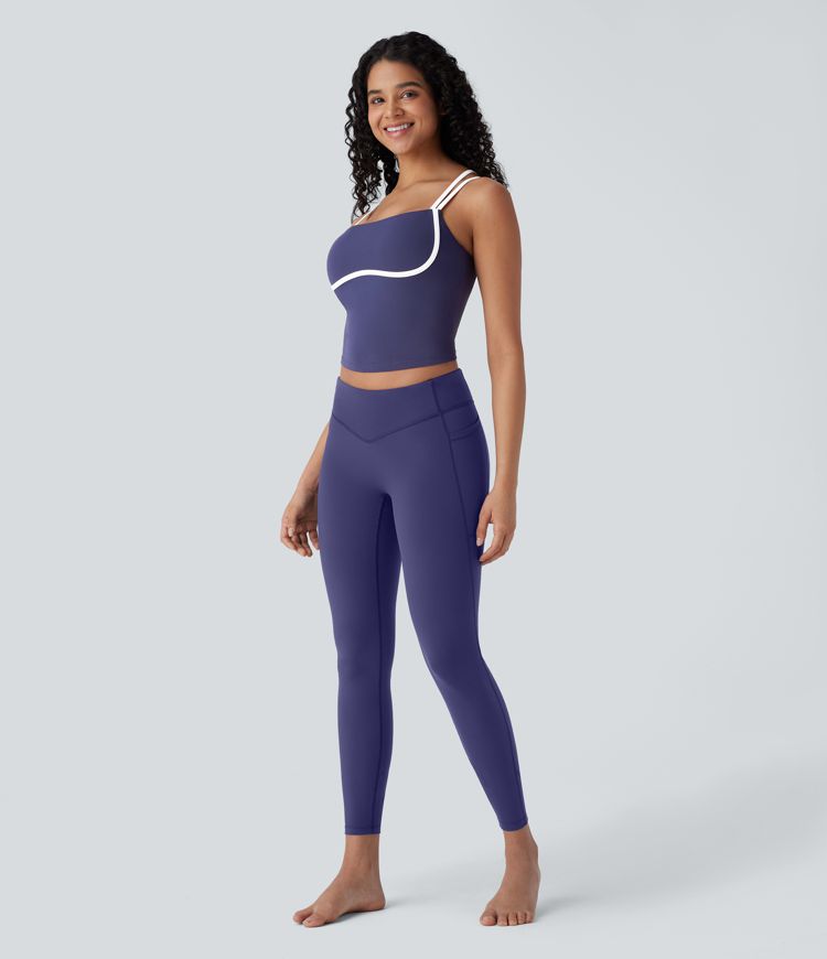 Top Softlyzero™ QuickDry yoga ajustado secado rápido sin espalda bloque color