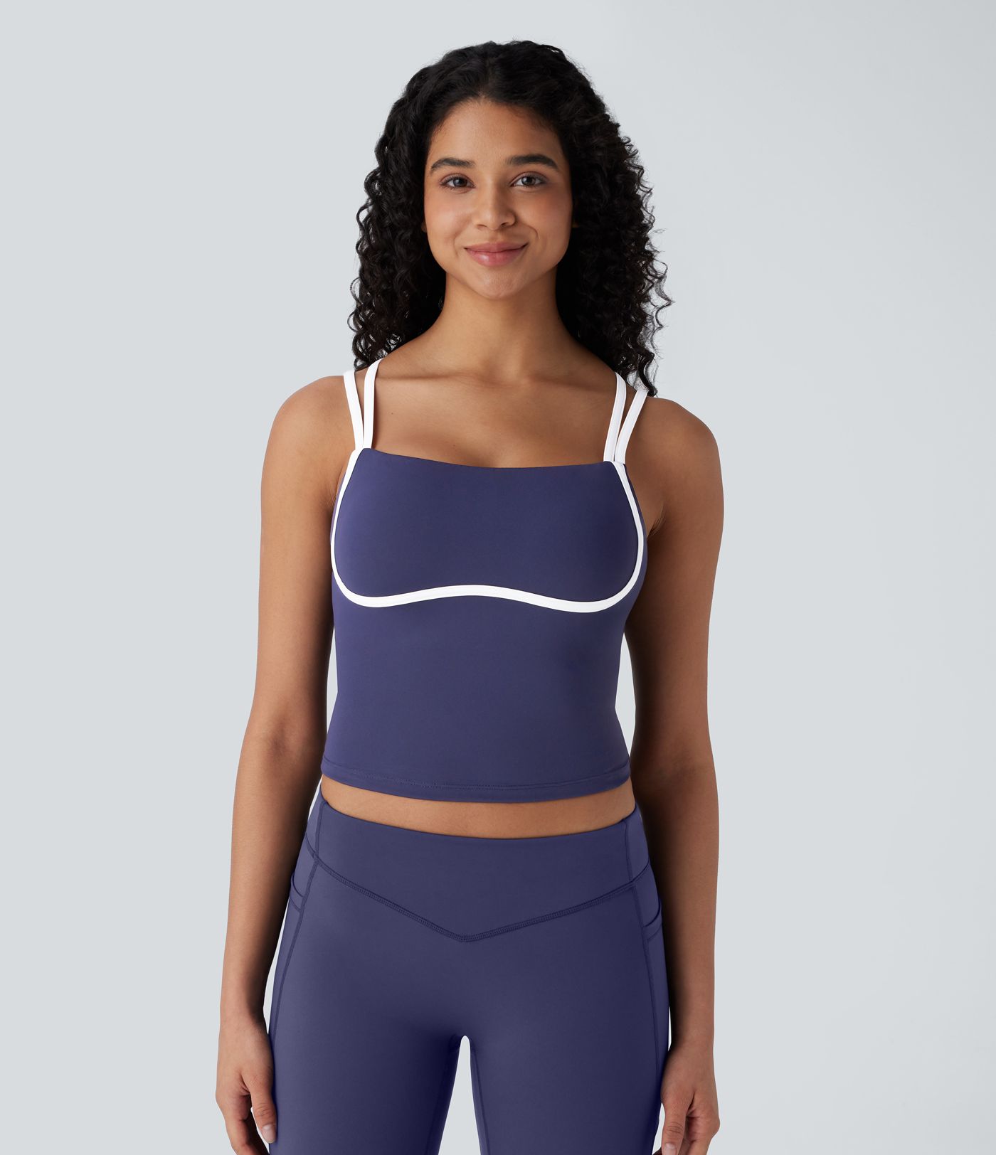Top Softlyzero™ QuickDry yoga ajustado secado rápido sin espalda bloque color