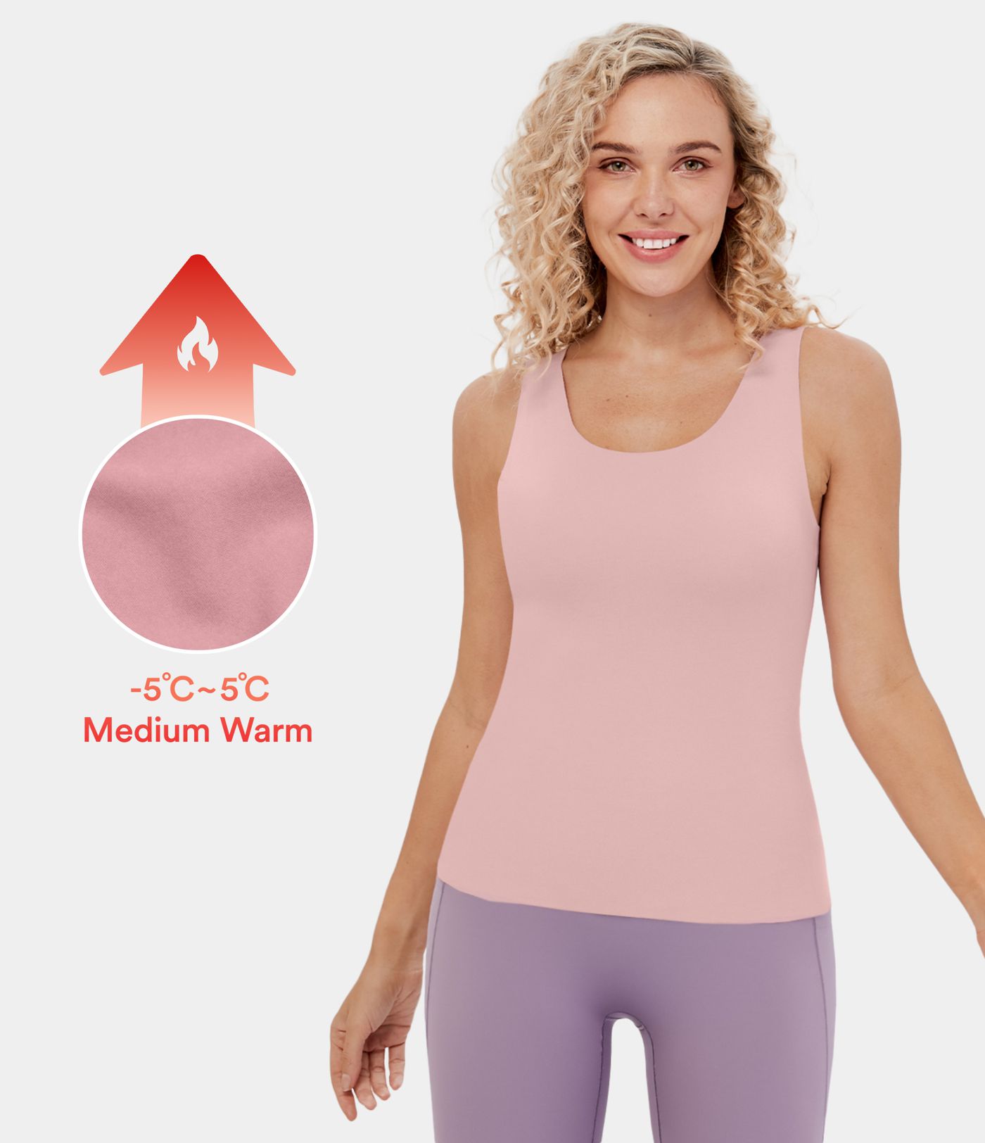 Lässiges Fleece-Tanktop mit ungesäumtem Saum und U-Ausschnitt