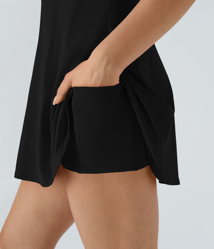 Rückenfreies, verdrehtes Aktivkleid - A-C Cups