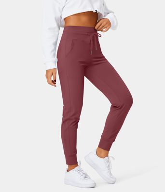 Softlyzero™ Plush Jogginghose mit hohem Bund, Kordelzug, Seitentasche, schlichte Jogginghose in voller Länge