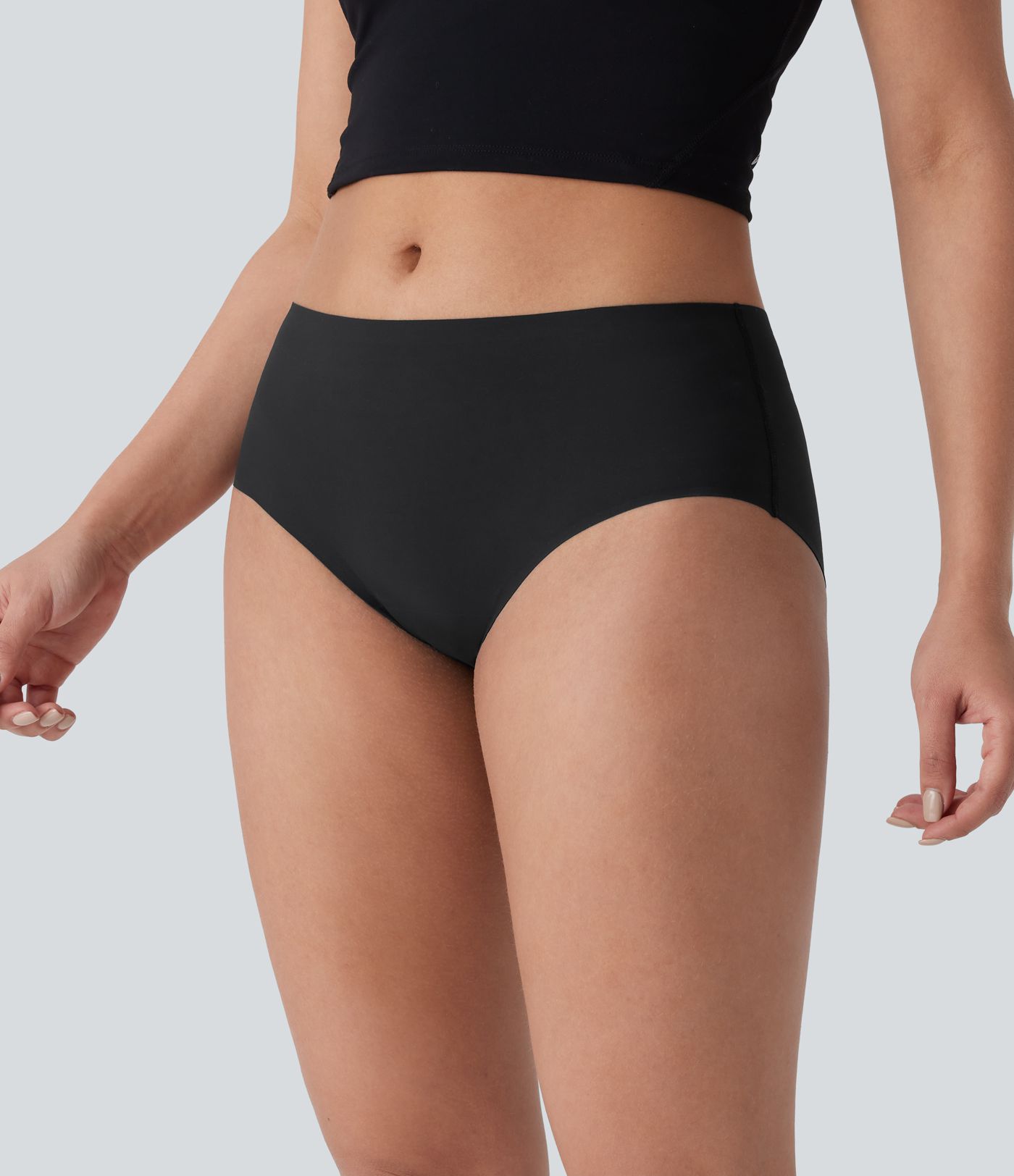 Seamless Mid Rise Casual Leak Protection Underwear Panties