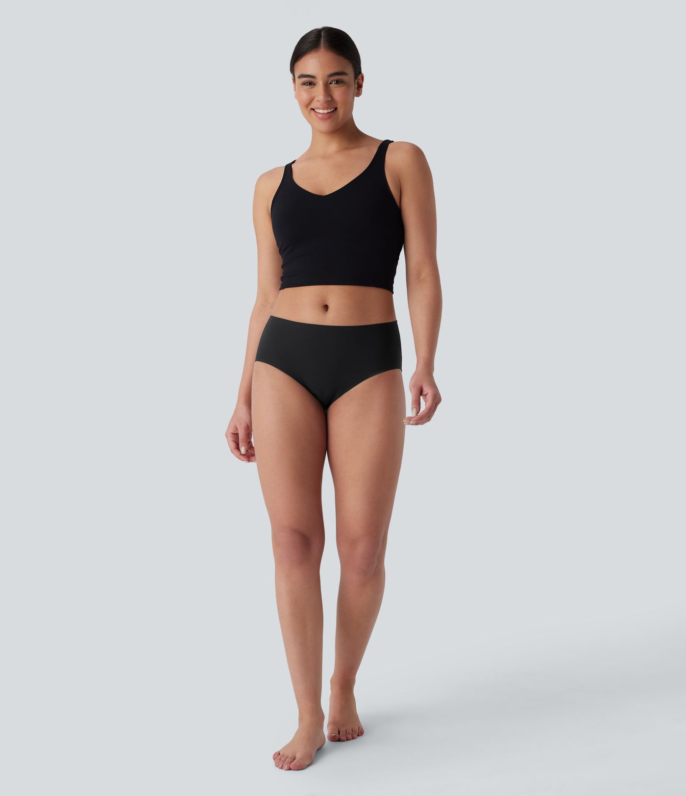 Seamless Mid Rise Casual Leak Protection Underwear Panties