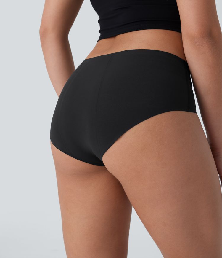 Seamless Mid Rise Casual Leak Protection Underwear Panties