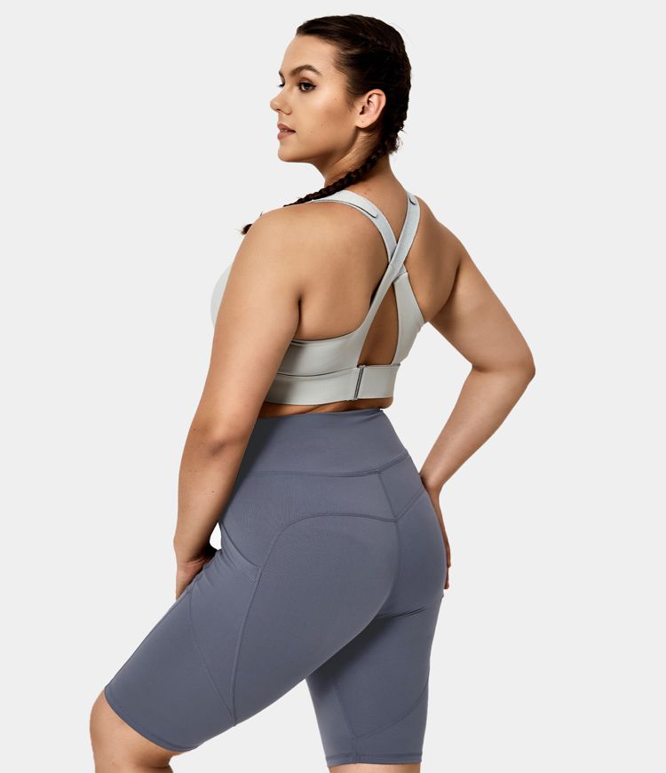 Women’s High Waisted Side Pocket Plus Size Biker Shorts Halara