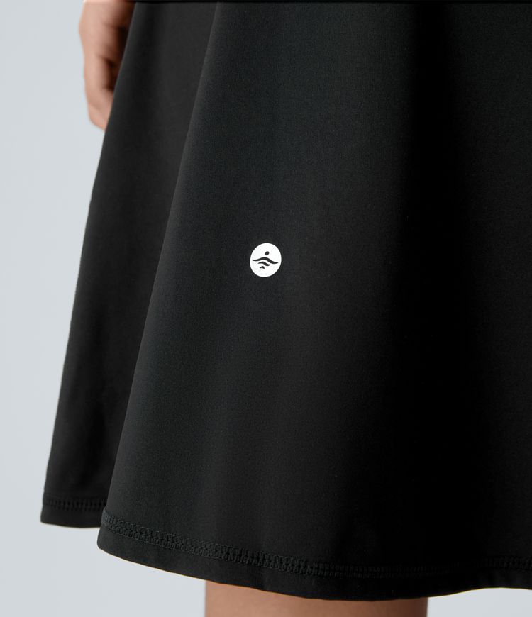 Vestido activo más largo Softlyzero™ Airy sin espalda recortado correa ajustable bolsillo 2 en 1 tacto fresco UPF50+