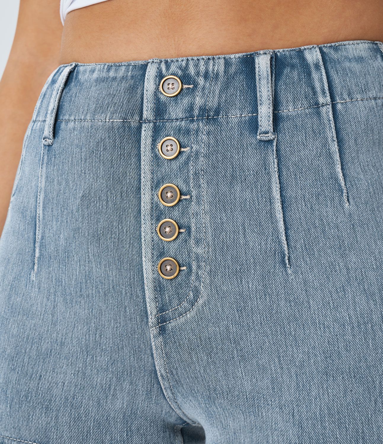 Halara Flex™ Hohe Taille Dekorative Taschen Denim Casual Shorts 2''