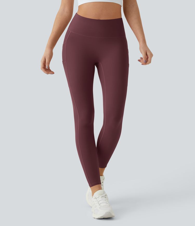 Softlyzero™ High Waisted Double Pockets Plain Leggings-UPF50+