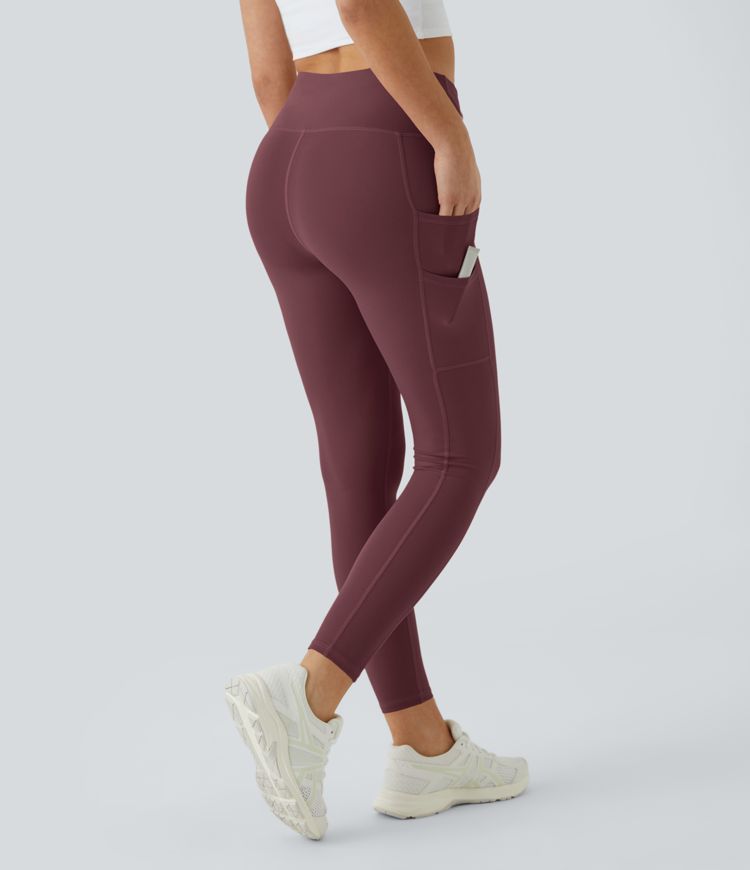 Softlyzero™ High Waisted Double Pockets Plain Leggings-UPF50+