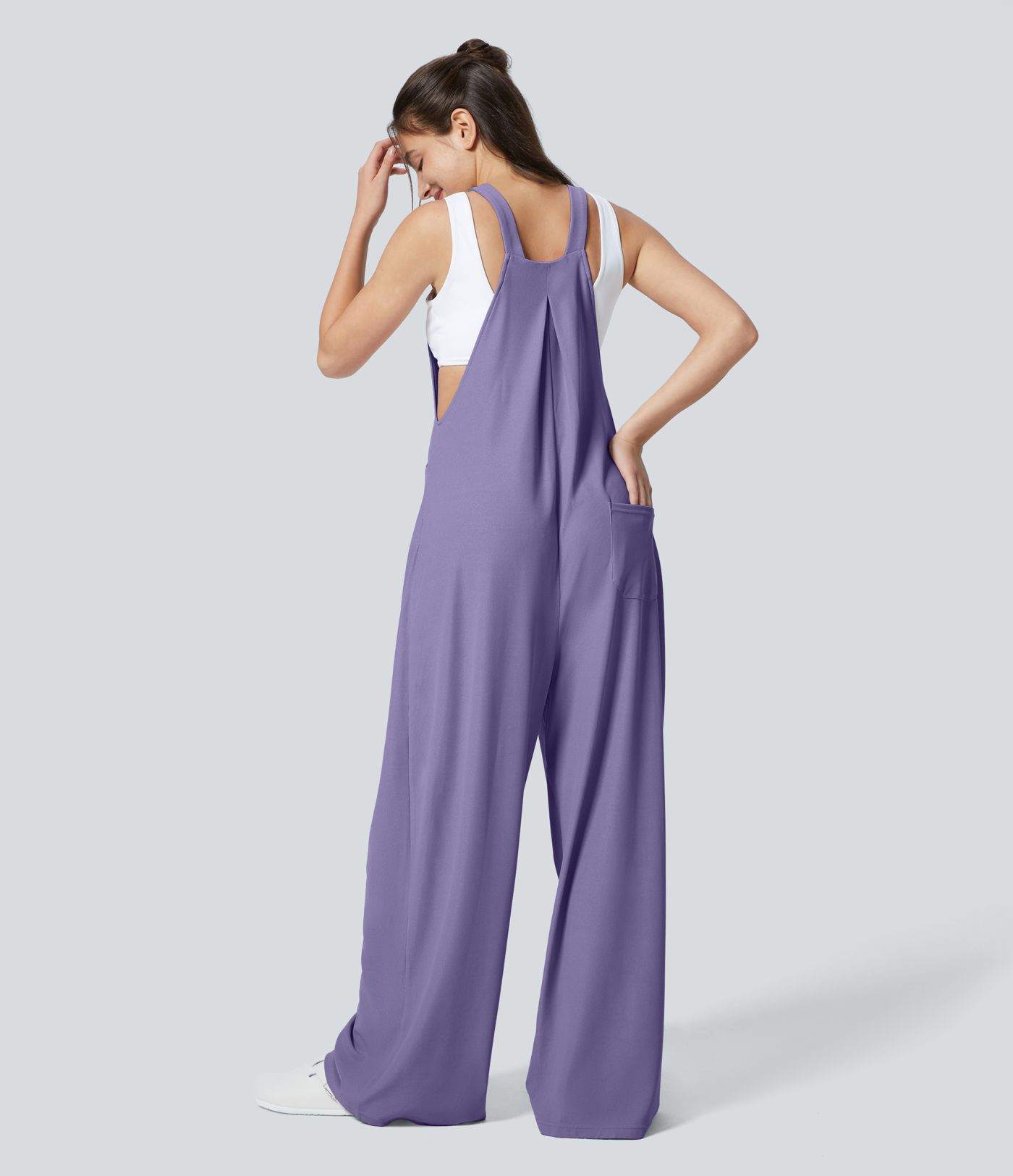 Pockets Waffle Casual Overalls