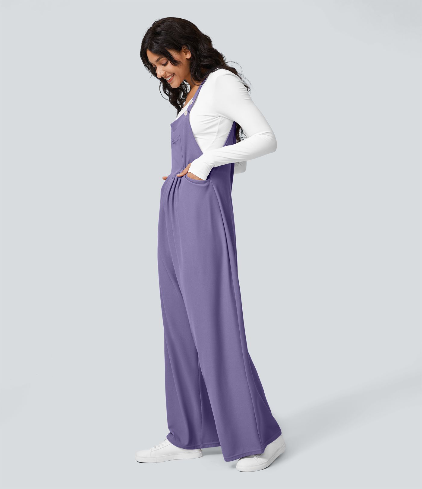 Pockets Waffle Casual Overalls