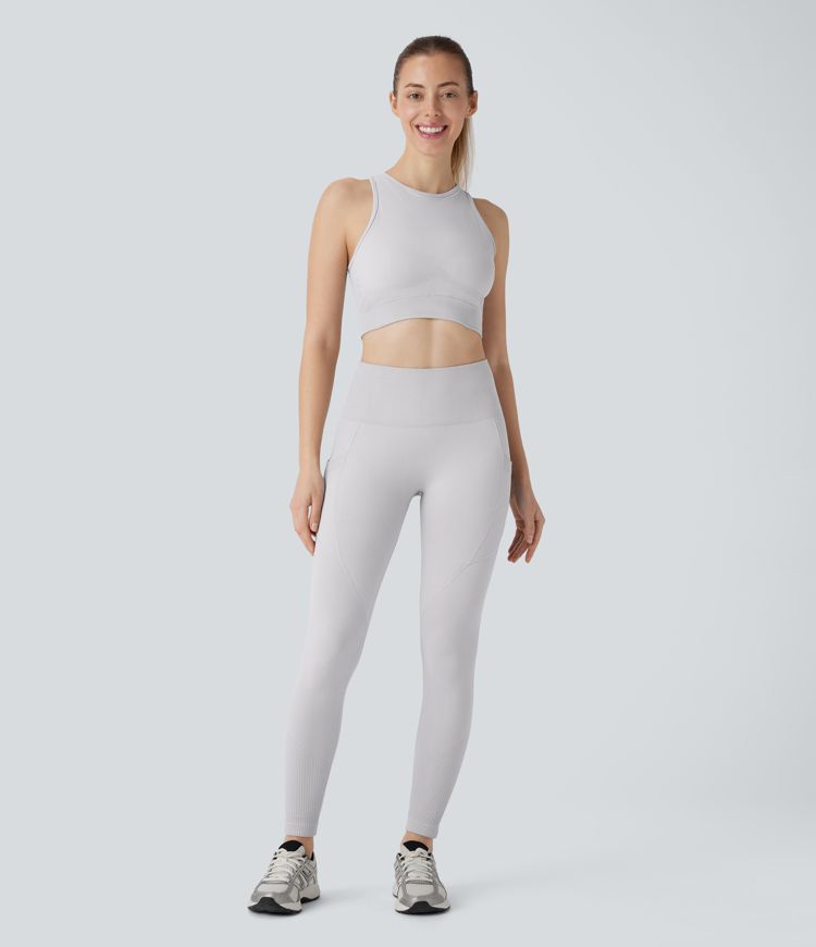 Seamless Flow High Waisted Tummy Control Butt Lifting Pocket Yoga Leggings