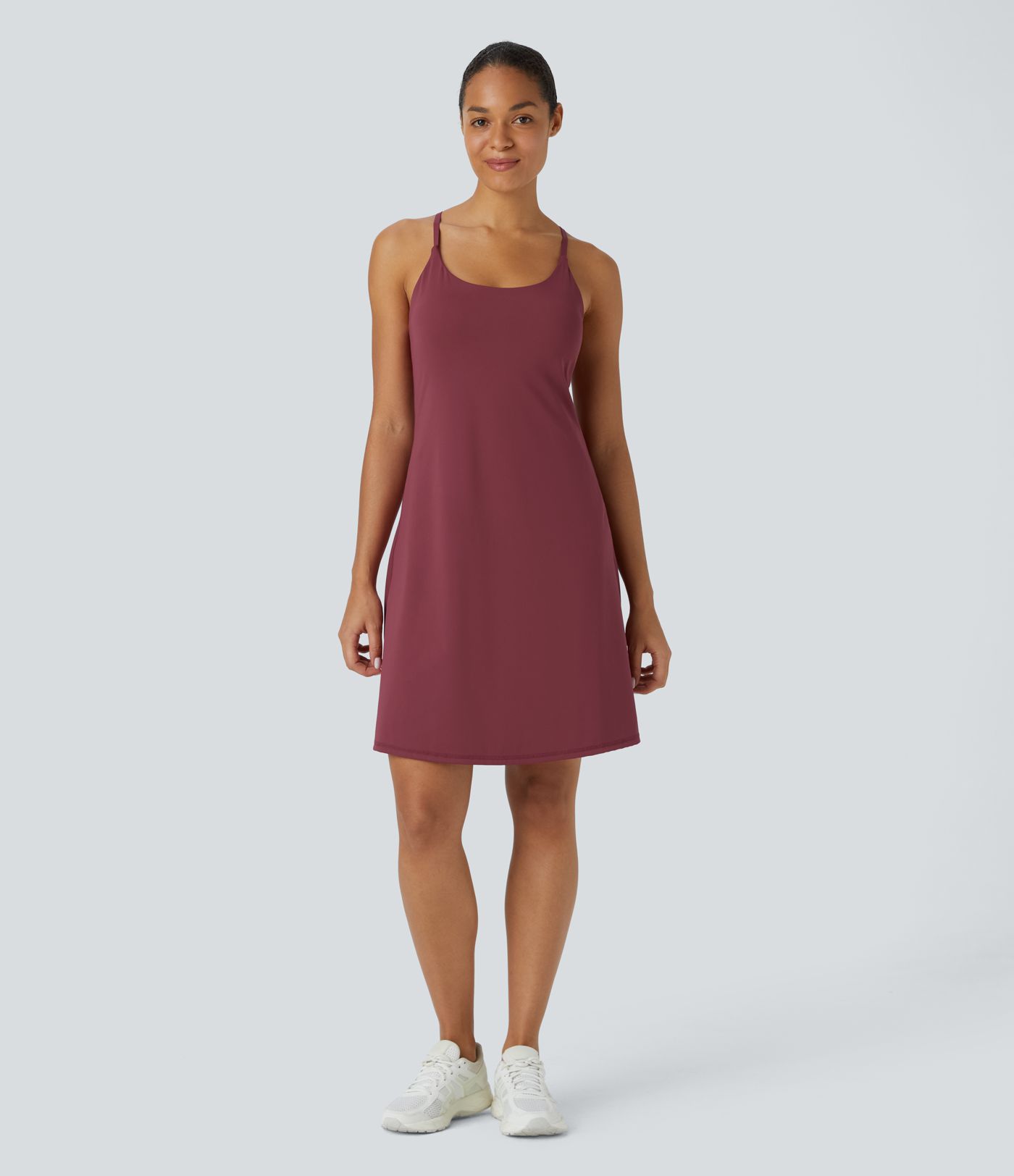 Softlyzero™ Airy backless cutout adjustable strap 2-in-1 pocket cool touch long length active dress - Easy Peezy