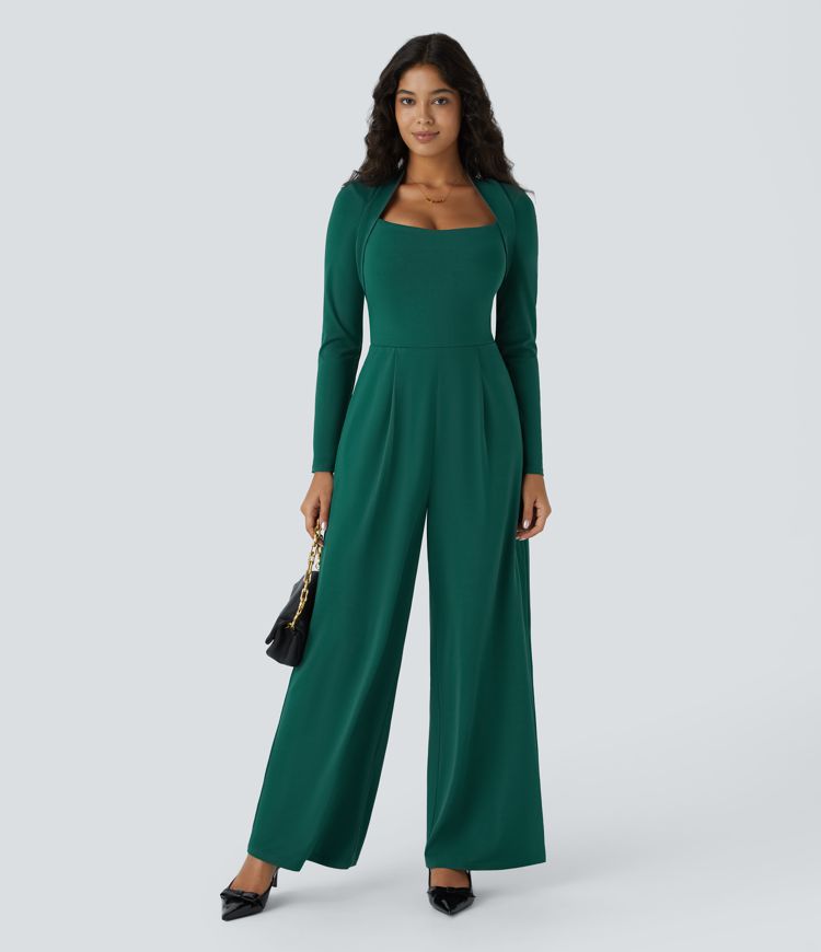 Combinaison de cérémonie à manches longues, coupe large avec poches latérales et zip invisible - Édition Easy Peasy