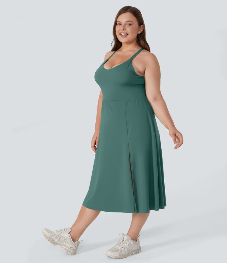everyday midi chill dress la land Women's Everyday Plus Size Midi Chill Dress-La Land