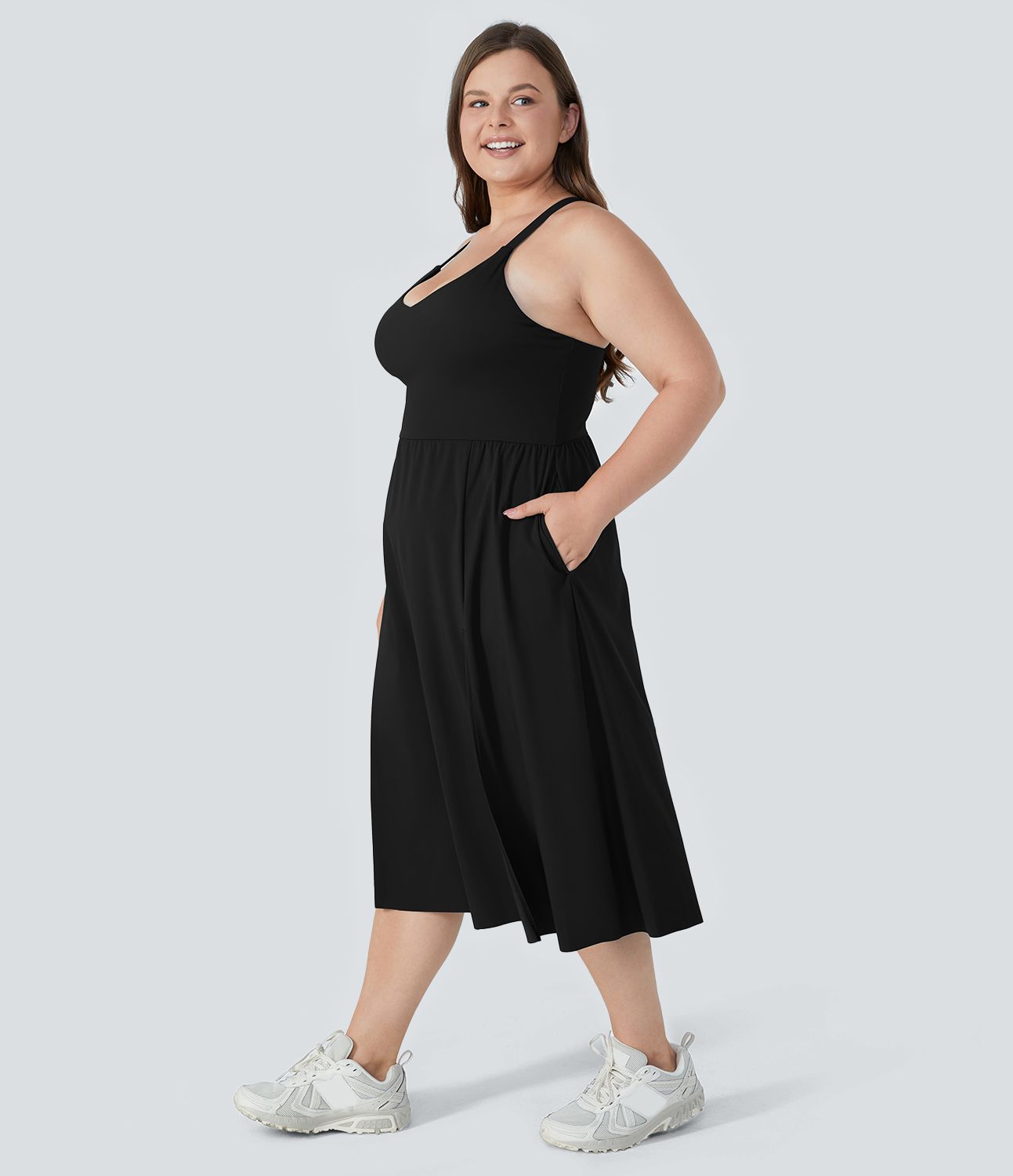 Everyday Plus Size Midi Chill Dress-La Land