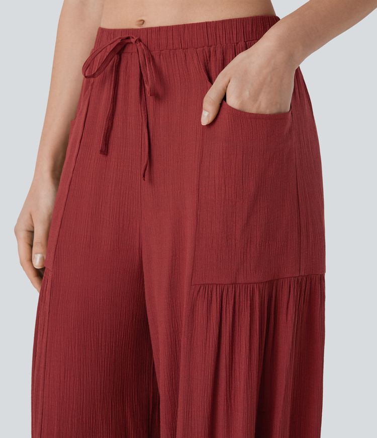 Mid Rise Drawstring Pocket Relax Joggers
