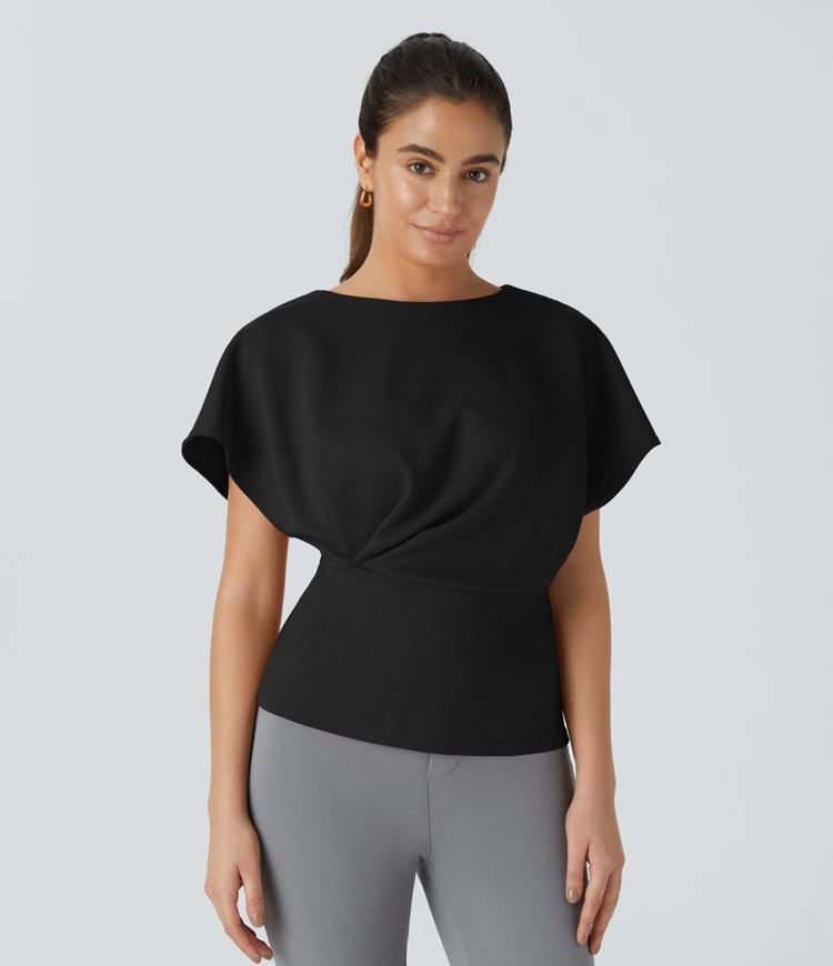 Short Sleeve Wrinkle Workwear Top